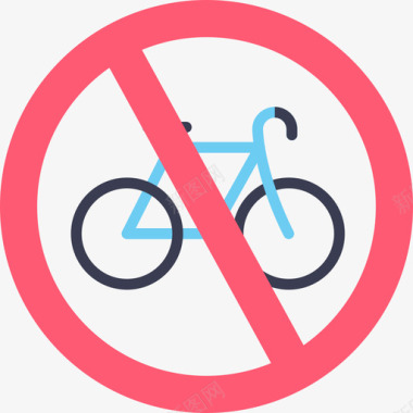 自行车信号禁止6扁平图标图标
