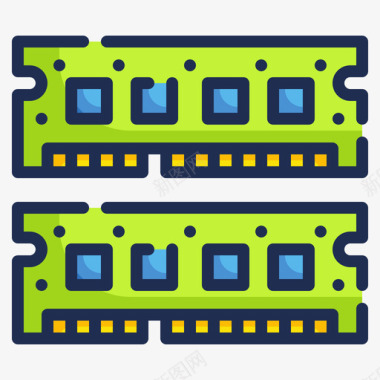 Ram计算机硬件26线性彩色图标图标