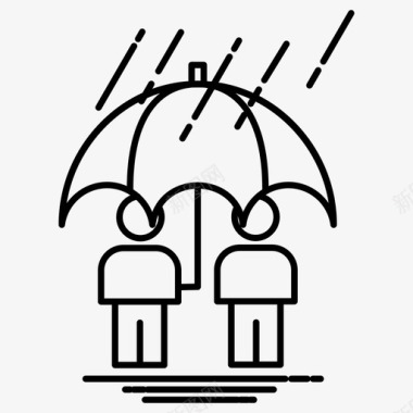 伞省雨化身水图标图标
