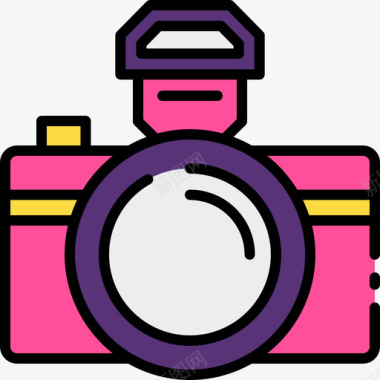 相机摄影122线性彩色图标图标