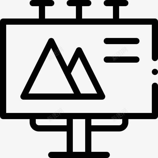 广告牌数字营销137线性图标svg_新图网 https://ixintu.com 广告牌 数字营销137 线性