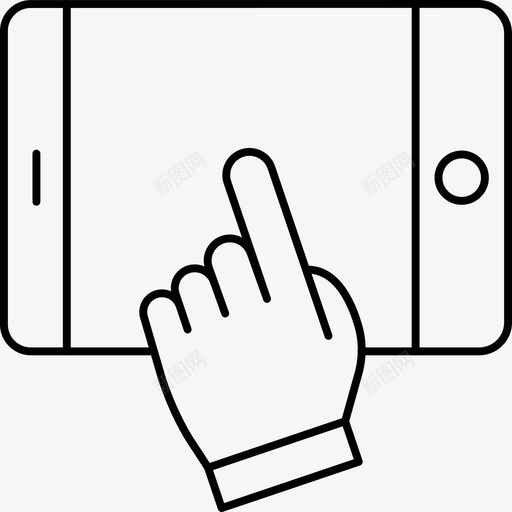 触摸点击移动图标svg_新图网 https://ixintu.com 平板电脑 点击 移动 触摸 触摸屏手势线 轻触