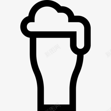 啤酒业余爱好和自由时间16线性图标图标