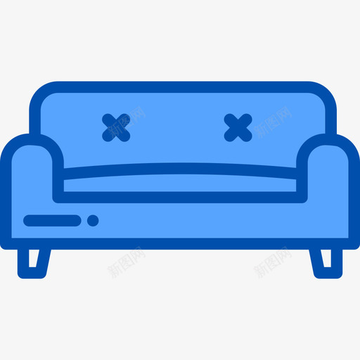 沙发家装29蓝色图标svg_新图网 https://ixintu.com 家装 沙发 蓝色