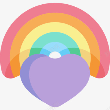 彩虹性别认同16扁平图标图标