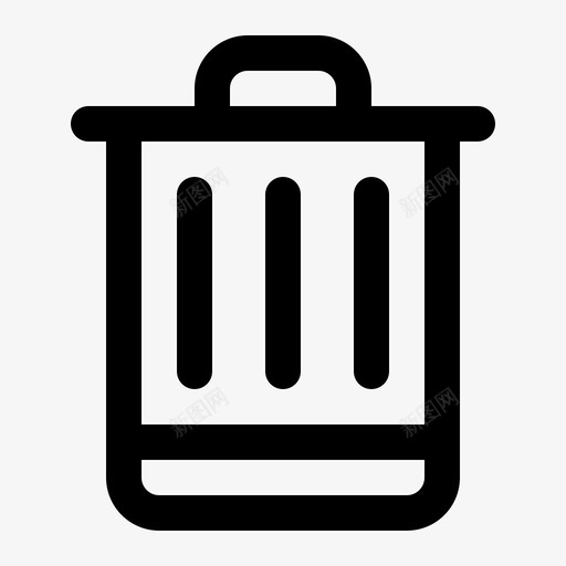 删除垃圾箱丢弃图标svg_新图网 https://ixintu.com 丢弃 删除 回收 垃圾桶 垃圾箱 用户界面基本线性