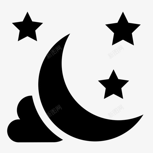 月亮和星星婴儿孩子图标svg_新图网 https://ixintu.com 墙纸 婴儿 字形 孩子 星星 月亮