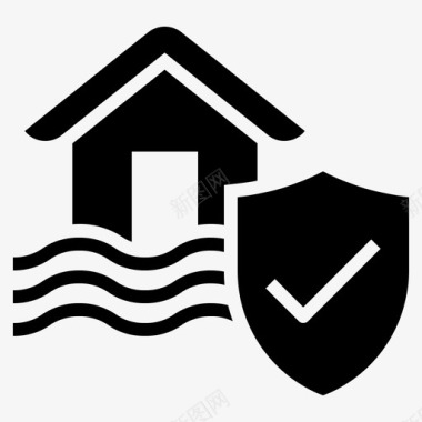 洪水保险86填充图标图标