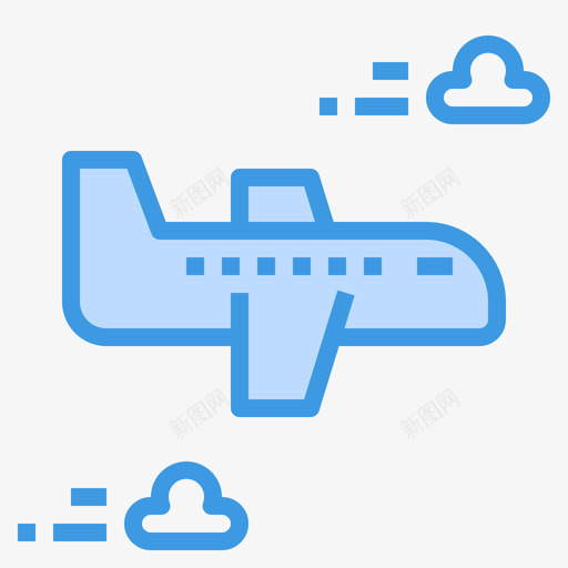 飞机物流和送货12蓝色图标svg_新图网 https://ixintu.com 物流 蓝色 送货 飞机