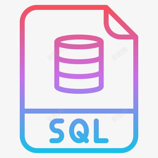 Sql文件扩展名1渐变图标svg_新图网 https://ixintu.com Sql 扩展名 文件 渐变