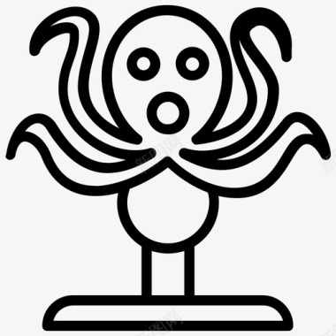 章鱼游乐游乐园幽灵秋千图标图标