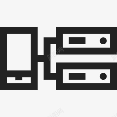 连接数据库和服务器15线性图标图标