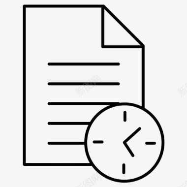 文档时钟纸张图标图标