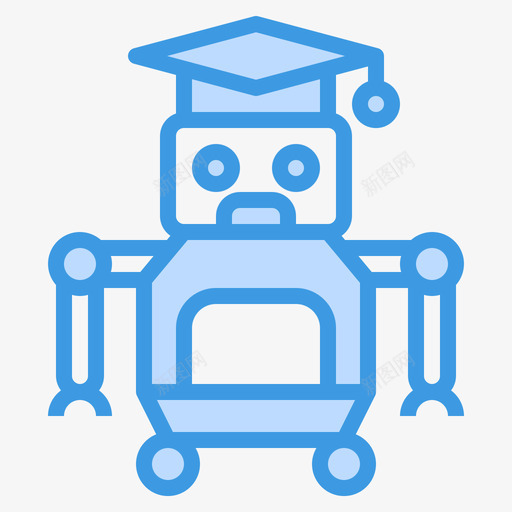 机器人教育和学习15蓝色图标svg_新图网 https://ixintu.com 学习 教育 机器人 蓝色