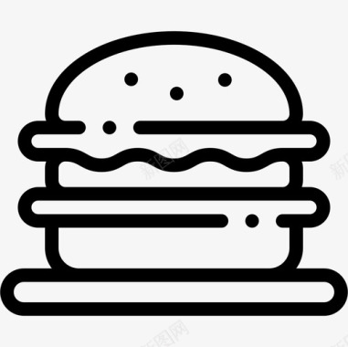 汉堡野餐52线性图标图标