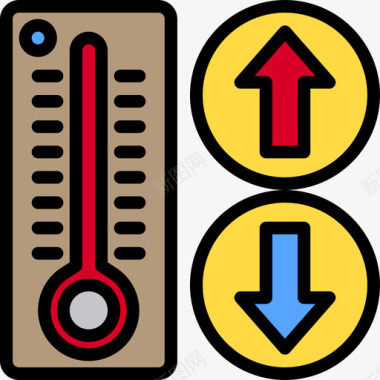 温度智能家居31线性颜色图标图标