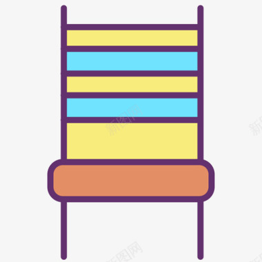 椅子家具装饰4线性颜色图标图标