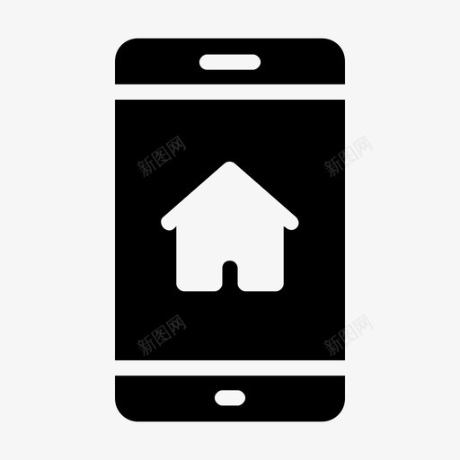 在线主页房子手机图标svg_新图网 https://ixintu.com 在线主页 房地产 房子 手机 物流线字形