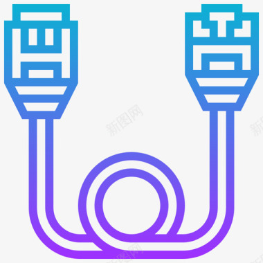 Lan连接器类型3渐变图标图标