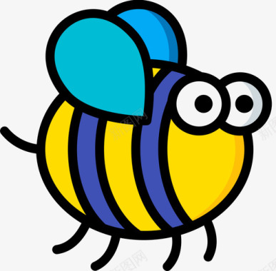 蜜蜂昆虫和昆虫1线状颜色图标图标