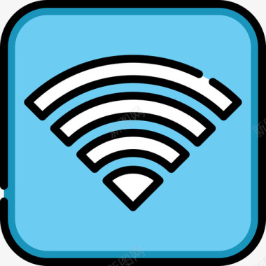Wifi信号禁止5线性颜色图标图标