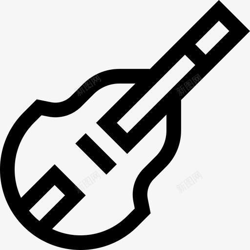 低音提琴24乐器线性图标svg_新图网 https://ixintu.com 24乐器 低音提琴 线性