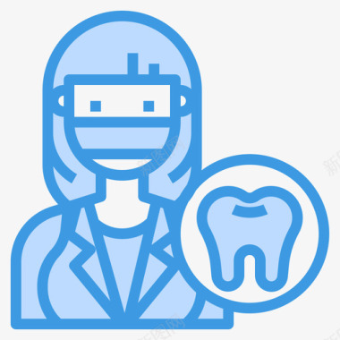 牙医生活方式化身2蓝色图标图标