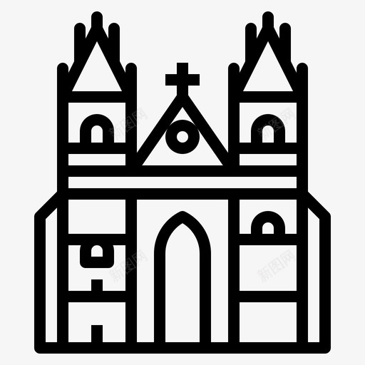布拉格建筑教堂图标svg_新图网 https://ixintu.com 地标 布拉格 建筑 教堂 欧洲