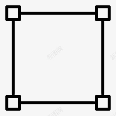 正方形长方体路径图标图标