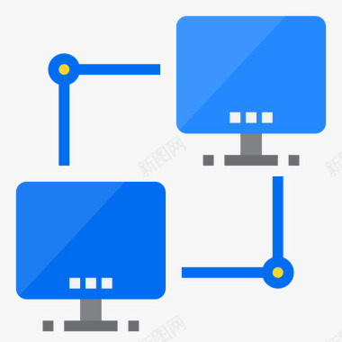 连接计算机和网络扁平图标图标