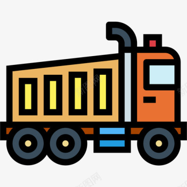 自卸车运输153线性颜色图标图标