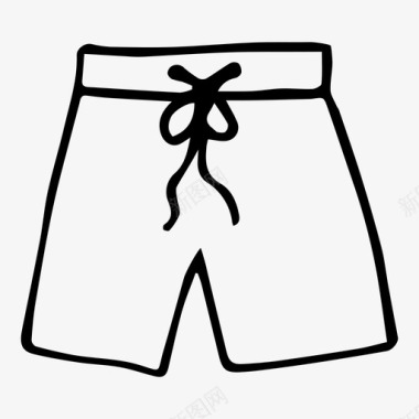 短裤衣服素描图标图标