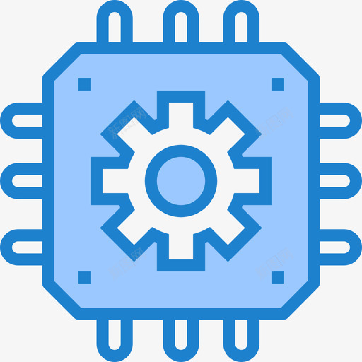 芯片数据和网络管理5蓝色图标svg_新图网 https://ixintu.com 数据和网络管理5 芯片 蓝色