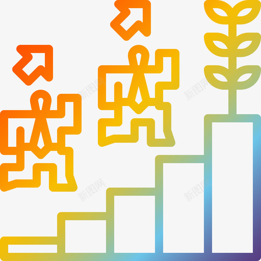 增长业务团队1梯度图标svg_新图网 https://ixintu.com 业务 团队 增长 梯度