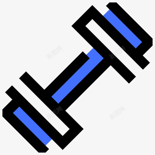 哑铃健康健身2蓝色图标svg_新图网 https://ixintu.com 健康 健身 哑铃 蓝色