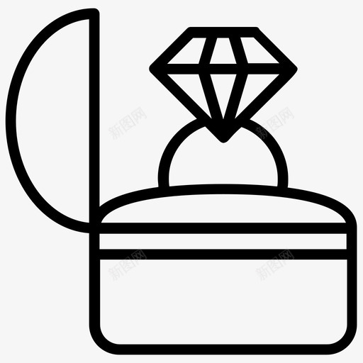 钻戒钻石礼物订婚戒指图标svg_新图网 https://ixintu.com 嘻哈 图标 戒指 珠宝 礼物 线图 订婚 钻戒 钻石
