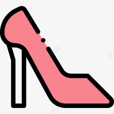 高跟鞋美女114线性颜色图标图标