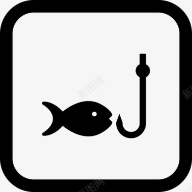 钓鱼鱼钩鱼竿图标图标