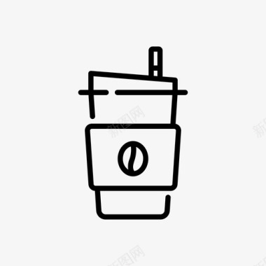 咖啡杯饮料19线性图标图标