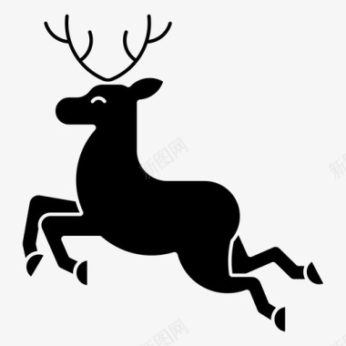驯鹿小牛圣诞节图标图标