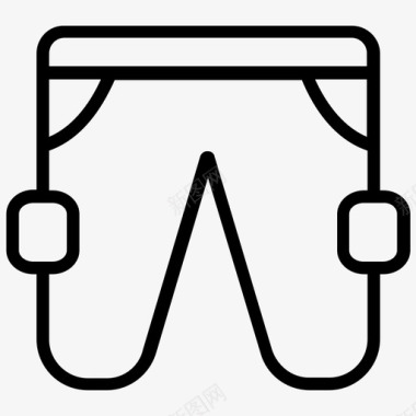短裤拳击手板球服装图标图标