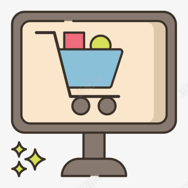 网上购物影响力营销3线性色彩图标图标