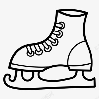 溜冰鞋刀片靴子图标图标