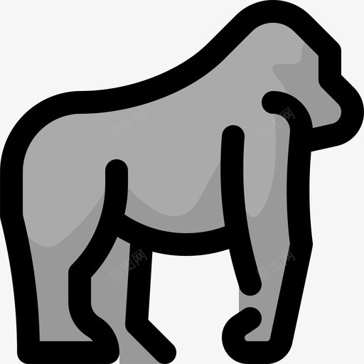 大猩猩野生动物7线形颜色图标svg_新图网 https://ixintu.com 大猩猩 线形颜色 野生动物7