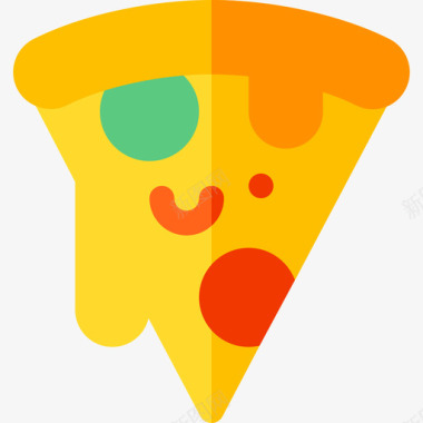 披萨片快餐66扁平图标图标
