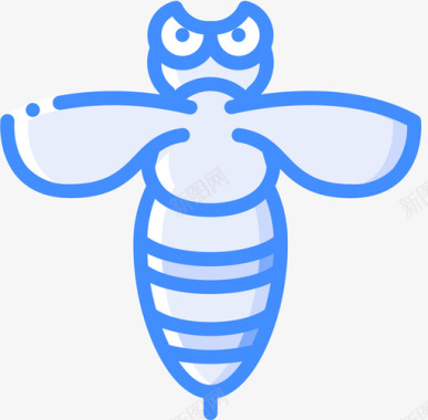 黄蜂小虫和昆虫蓝色图标图标