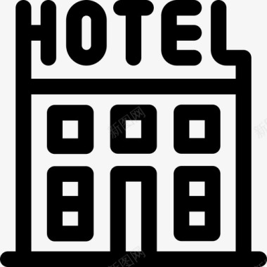 酒店夏季销售14线性图标图标