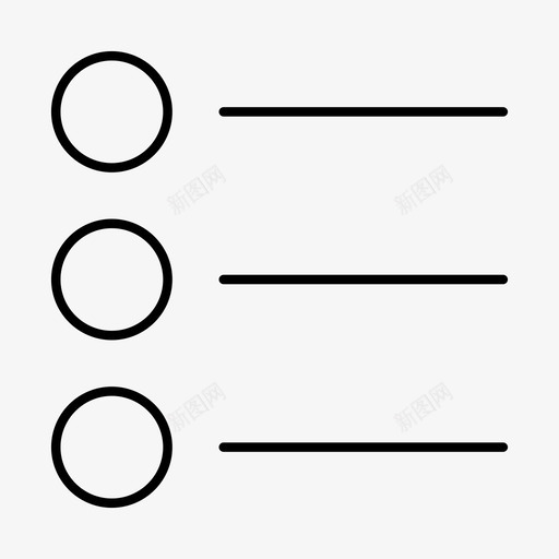 项目符号项目符号列表组织图标svg_新图网 https://ixintu.com 列表 基本 接口 符号 组织 细线 项目
