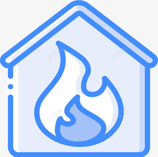 燃烧的房子暖气4蓝色图标svg_新图网 https://ixintu.com 房子 房子起火 暖气 燃烧 蓝色
