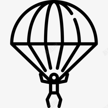 降落伞航空32直线型图标图标